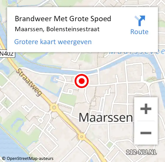 Locatie op kaart van de 112 melding: Brandweer Met Grote Spoed Naar Maarssen, Bolensteinsestraat op 17 juni 2023 17:28