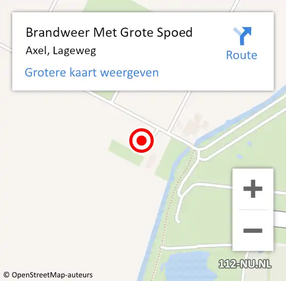 Locatie op kaart van de 112 melding: Brandweer Met Grote Spoed Naar Axel, Lageweg op 17 juni 2023 17:33