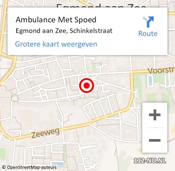 Locatie op kaart van de 112 melding: Ambulance Met Spoed Naar Egmond aan Zee, Schinkelstraat op 17 juni 2023 18:31