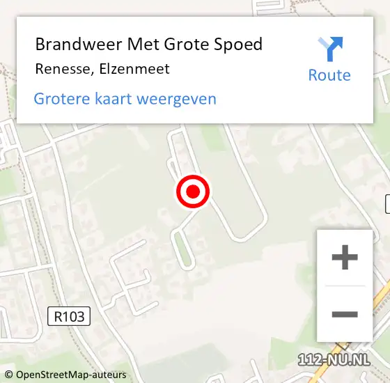 Locatie op kaart van de 112 melding: Brandweer Met Grote Spoed Naar Renesse, Elzenmeet op 13 oktober 2013 03:02