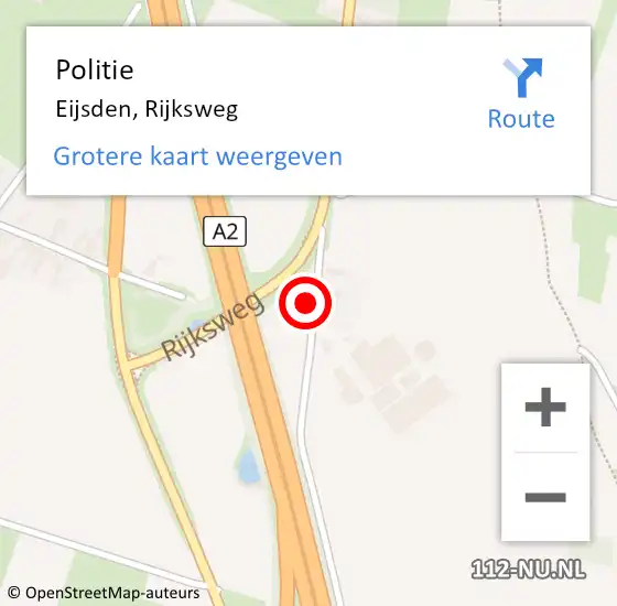 Locatie op kaart van de 112 melding: Politie Eijsden, Rijksweg op 17 juni 2023 20:30