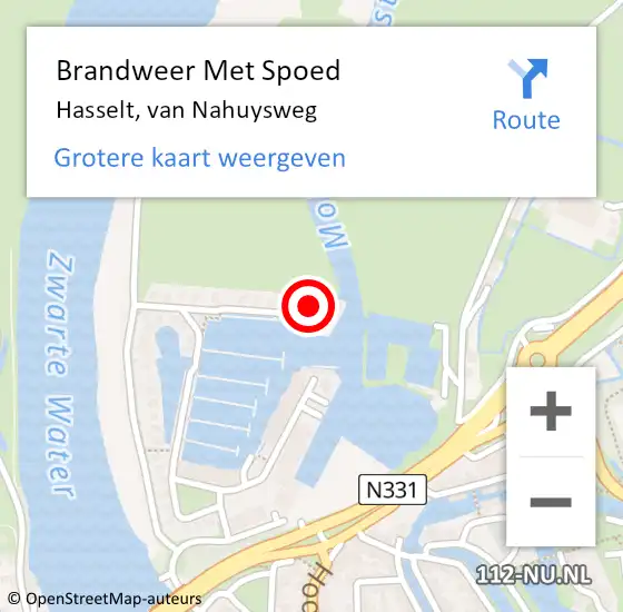 Locatie op kaart van de 112 melding: Brandweer Met Spoed Naar Hasselt, van Nahuysweg op 17 juni 2023 20:44