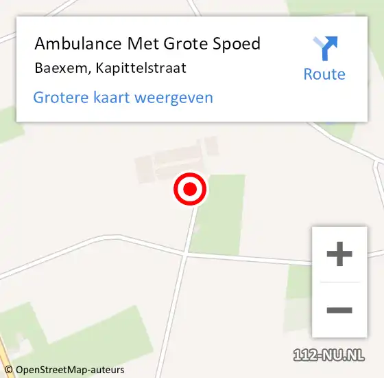 Locatie op kaart van de 112 melding: Ambulance Met Grote Spoed Naar Baexem, Kapittelstraat op 17 juni 2023 20:53