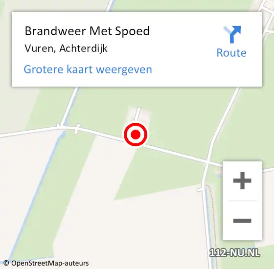 Locatie op kaart van de 112 melding: Brandweer Met Spoed Naar Vuren, Achterdijk op 17 juni 2023 21:26