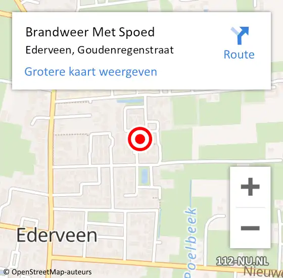 Locatie op kaart van de 112 melding: Brandweer Met Spoed Naar Ederveen, Goudenregenstraat op 17 juni 2023 21:44