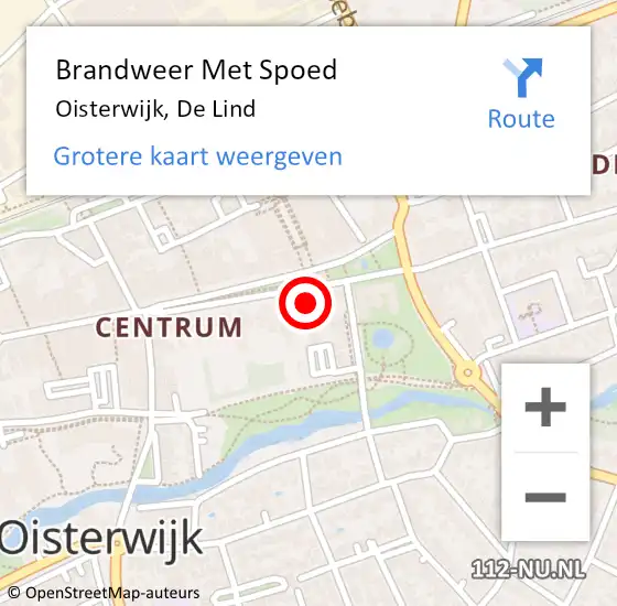 Locatie op kaart van de 112 melding: Brandweer Met Spoed Naar Oisterwijk, De Lind op 17 juni 2023 22:05