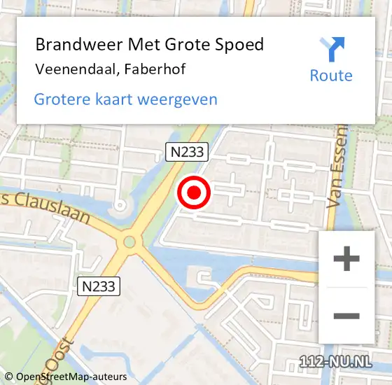 Locatie op kaart van de 112 melding: Brandweer Met Grote Spoed Naar Veenendaal, Faberhof op 17 juni 2023 22:17