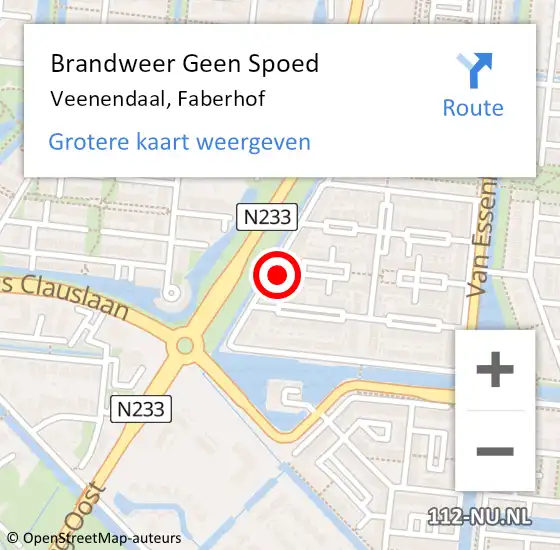 Locatie op kaart van de 112 melding: Brandweer Geen Spoed Naar Veenendaal, Faberhof op 17 juni 2023 22:18