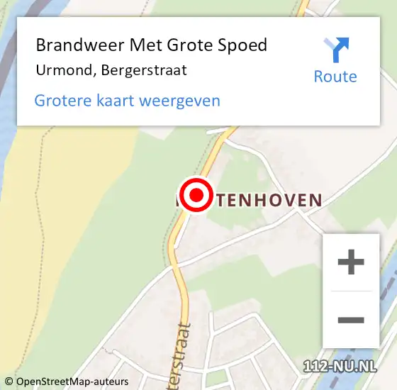 Locatie op kaart van de 112 melding: Brandweer Met Grote Spoed Naar Urmond, Bergerstraat op 18 juni 2023 00:06