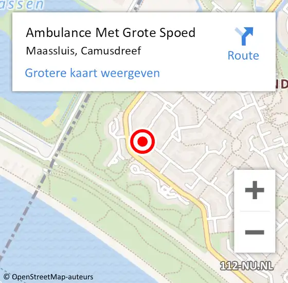 Locatie op kaart van de 112 melding: Ambulance Met Grote Spoed Naar Maassluis, Camusdreef op 18 juni 2023 00:34