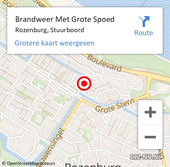 Locatie op kaart van de 112 melding: Brandweer Met Grote Spoed Naar Rozenburg, Stuurboord op 18 juni 2023 00:35