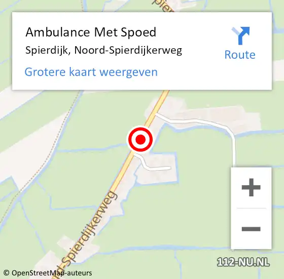 Locatie op kaart van de 112 melding: Ambulance Met Spoed Naar Spierdijk, Noord-Spierdijkerweg op 18 juni 2023 00:46