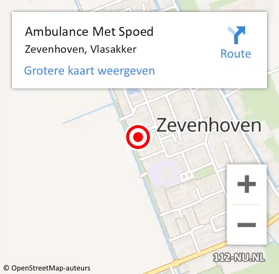 Locatie op kaart van de 112 melding: Ambulance Met Spoed Naar Zevenhoven, Vlasakker op 18 juni 2023 01:07