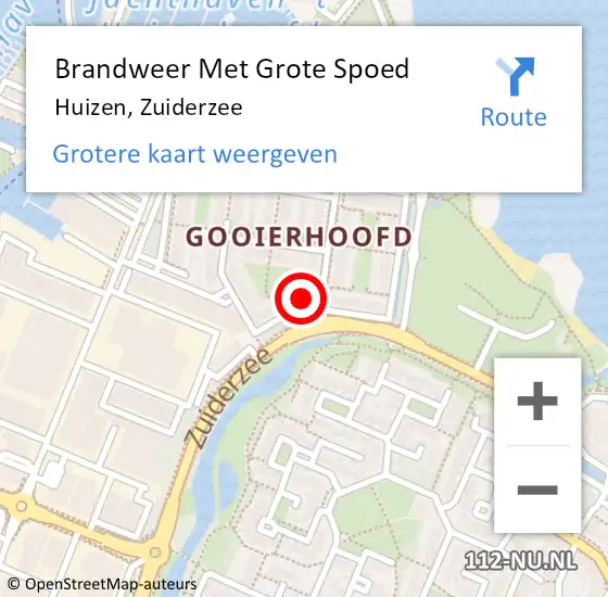 Locatie op kaart van de 112 melding: Brandweer Met Grote Spoed Naar Huizen, Zuiderzee op 18 juni 2023 01:52