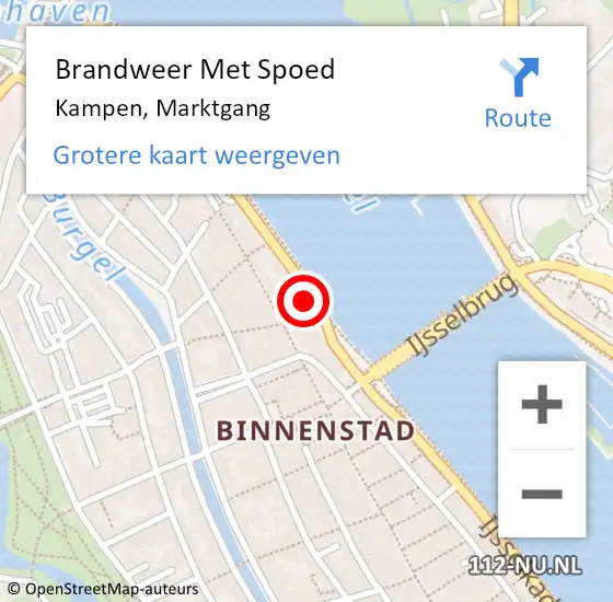 Locatie op kaart van de 112 melding: Brandweer Met Spoed Naar Kampen, Marktgang op 18 juni 2023 01:57