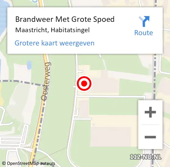 Locatie op kaart van de 112 melding: Brandweer Met Grote Spoed Naar Maastricht, Habitatsingel op 18 juni 2023 02:02