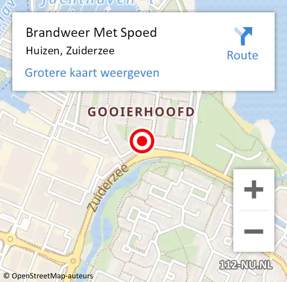 Locatie op kaart van de 112 melding: Brandweer Met Spoed Naar Huizen, Zuiderzee op 18 juni 2023 02:12