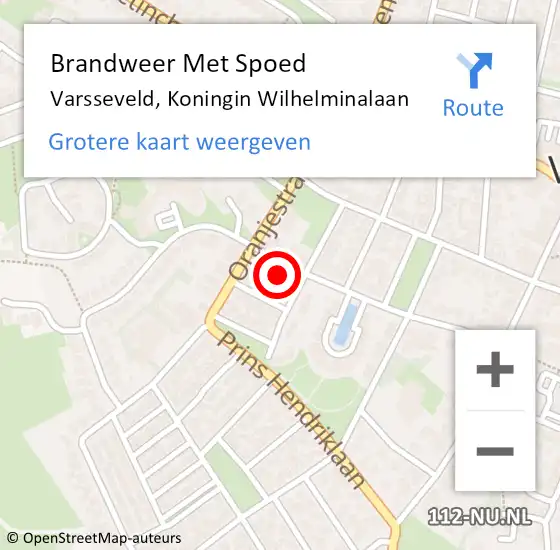 Locatie op kaart van de 112 melding: Brandweer Met Spoed Naar Varsseveld, Koningin Wilhelminalaan op 18 juni 2023 02:57