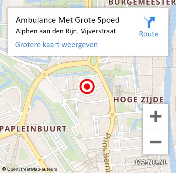 Locatie op kaart van de 112 melding: Ambulance Met Grote Spoed Naar Alphen aan den Rijn, Vijverstraat op 18 juni 2023 03:05