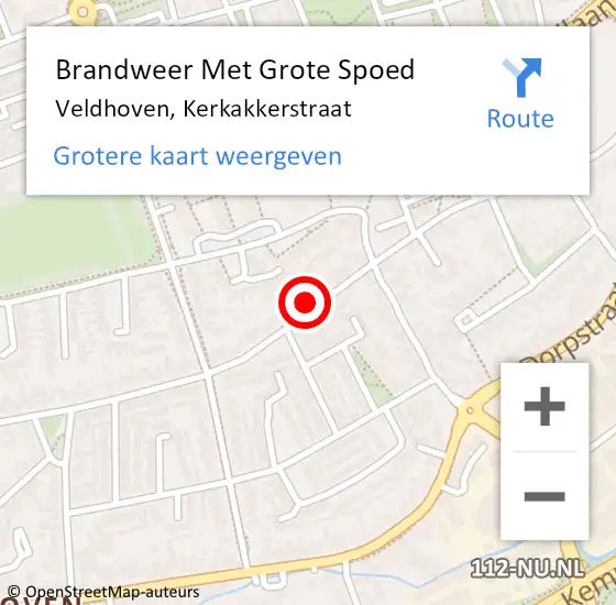 Locatie op kaart van de 112 melding: Brandweer Met Grote Spoed Naar Veldhoven, Kerkakkerstraat op 18 juni 2023 05:31