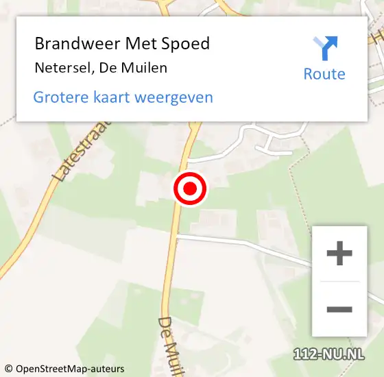 Locatie op kaart van de 112 melding: Brandweer Met Spoed Naar Netersel, De Muilen op 18 juni 2023 06:24