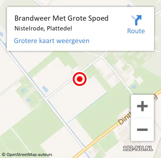 Locatie op kaart van de 112 melding: Brandweer Met Grote Spoed Naar Nistelrode, Plattedel op 18 juni 2023 06:44