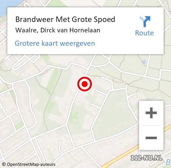 Locatie op kaart van de 112 melding: Brandweer Met Grote Spoed Naar Waalre, Dirck van Hornelaan op 18 juni 2023 07:18