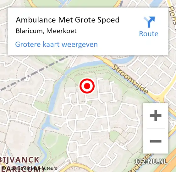 Locatie op kaart van de 112 melding: Ambulance Met Grote Spoed Naar Blaricum, Meerkoet op 29 augustus 2014 12:31