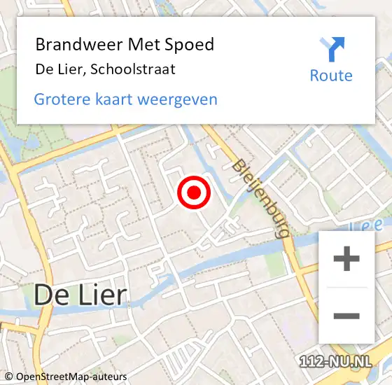 Locatie op kaart van de 112 melding: Brandweer Met Spoed Naar De Lier, Schoolstraat op 13 oktober 2013 03:18