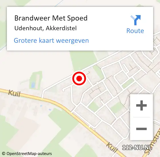 Locatie op kaart van de 112 melding: Brandweer Met Spoed Naar Udenhout, Akkerdistel op 18 juni 2023 08:45