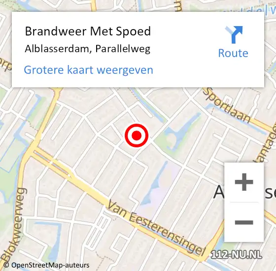 Locatie op kaart van de 112 melding: Brandweer Met Spoed Naar Alblasserdam, Parallelweg op 18 juni 2023 09:28