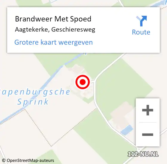 Locatie op kaart van de 112 melding: Brandweer Met Spoed Naar Aagtekerke, Geschieresweg op 18 juni 2023 09:41