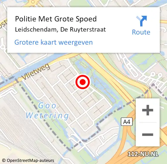 Locatie op kaart van de 112 melding: Politie Met Grote Spoed Naar Leidschendam, De Ruyterstraat op 18 juni 2023 10:15