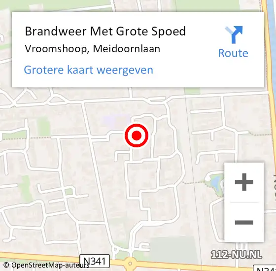 Locatie op kaart van de 112 melding: Brandweer Met Grote Spoed Naar Vroomshoop, Meidoornlaan op 13 oktober 2013 03:19