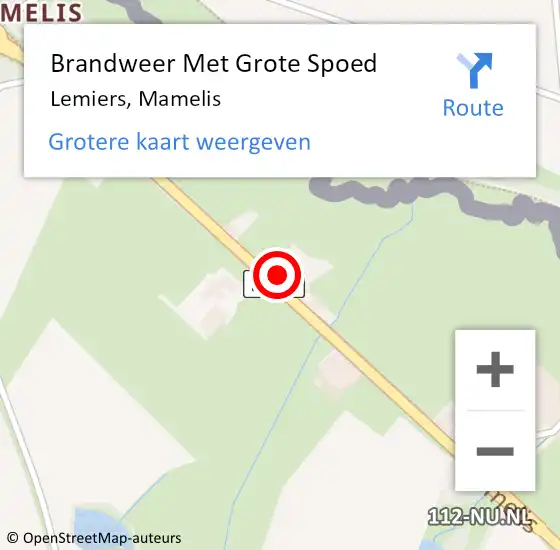 Locatie op kaart van de 112 melding: Brandweer Met Grote Spoed Naar Lemiers, Mamelis op 18 juni 2023 10:43