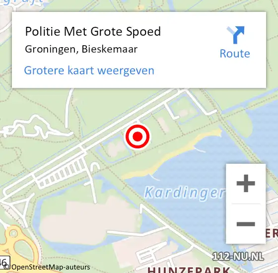 Locatie op kaart van de 112 melding: Politie Met Grote Spoed Naar Groningen, Bieskemaar op 18 juni 2023 12:01