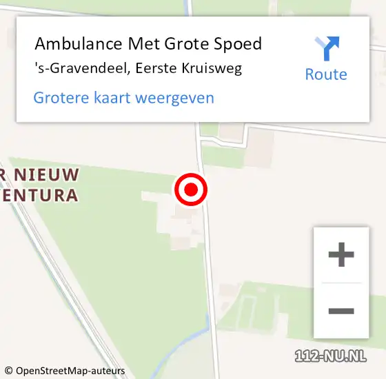 Locatie op kaart van de 112 melding: Ambulance Met Grote Spoed Naar 's-Gravendeel, Eerste Kruisweg op 18 juni 2023 12:15