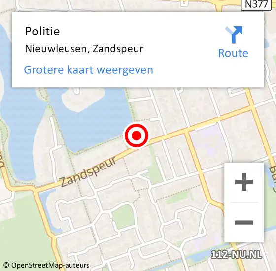Locatie op kaart van de 112 melding: Politie Nieuwleusen, Zandspeur op 18 juni 2023 12:20