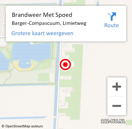 Locatie op kaart van de 112 melding: Brandweer Met Spoed Naar Barger-Compascuum, Limietweg op 18 juni 2023 12:20