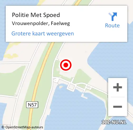 Locatie op kaart van de 112 melding: Politie Met Spoed Naar Vrouwenpolder, Faelweg op 18 juni 2023 12:29