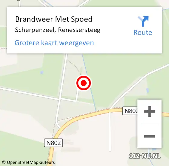 Locatie op kaart van de 112 melding: Brandweer Met Spoed Naar Scherpenzeel, Renessersteeg op 18 juni 2023 12:40