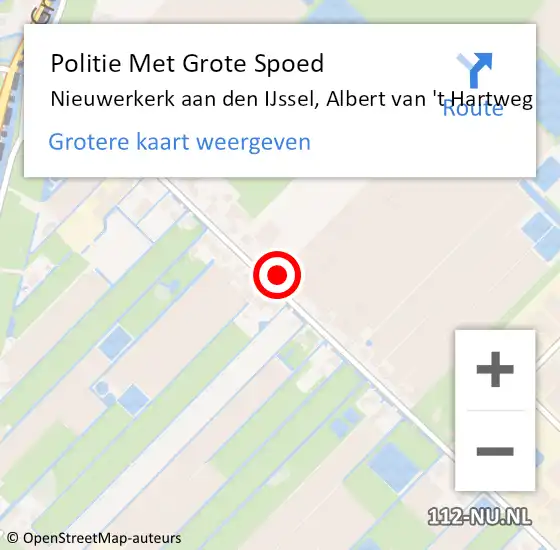 Locatie op kaart van de 112 melding: Politie Met Grote Spoed Naar Nieuwerkerk aan den IJssel, Albert van 't Hartweg op 18 juni 2023 12:44