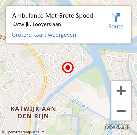 Locatie op kaart van de 112 melding: Ambulance Met Grote Spoed Naar Katwijk, Looyerslaan op 18 juni 2023 12:58