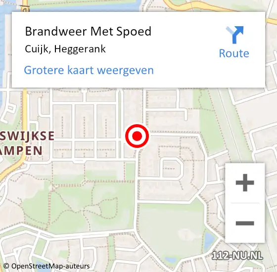 Locatie op kaart van de 112 melding: Brandweer Met Spoed Naar Cuijk, Heggerank op 18 juni 2023 13:08