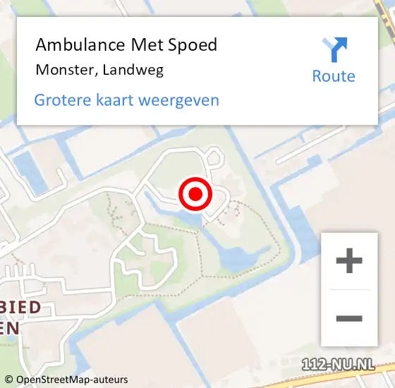 Locatie op kaart van de 112 melding: Ambulance Met Spoed Naar Monster, Landweg op 18 juni 2023 13:26