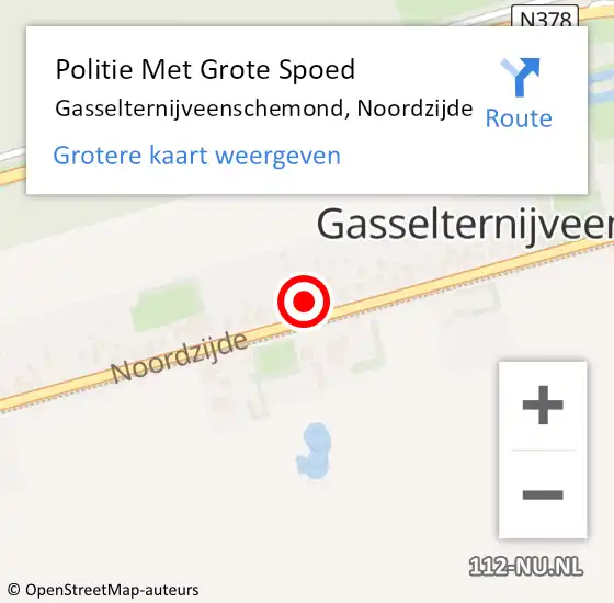 Locatie op kaart van de 112 melding: Politie Met Grote Spoed Naar Gasselternijveenschemond, Noordzijde op 18 juni 2023 13:31