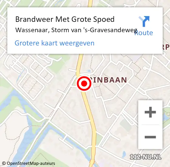 Locatie op kaart van de 112 melding: Brandweer Met Grote Spoed Naar Wassenaar, Storm van 's-Gravesandeweg op 18 juni 2023 13:55