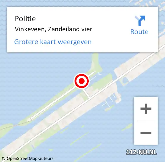 Locatie op kaart van de 112 melding: Politie Vinkeveen, Zandeiland vier op 18 juni 2023 14:38