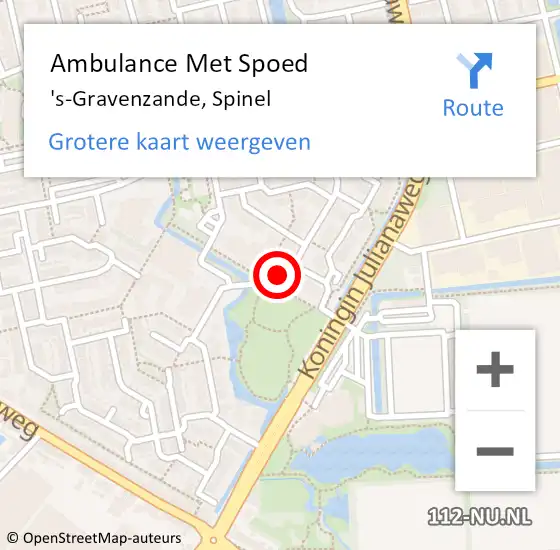 Locatie op kaart van de 112 melding: Ambulance Met Spoed Naar 's-Gravenzande, Spinel op 18 juni 2023 15:07