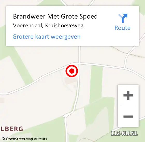 Locatie op kaart van de 112 melding: Brandweer Met Grote Spoed Naar Voerendaal, Kruishoeveweg op 18 juni 2023 15:11